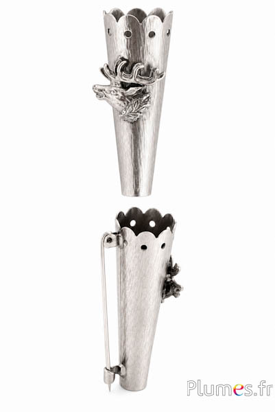 Brochespeld basis - Ø 14 mm, leng. 45 mm - zilverkleurig